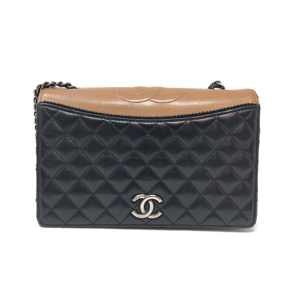 Chanel Ballerine Flap Bag Quilted Lambskin Small Black Brown Chain Strap